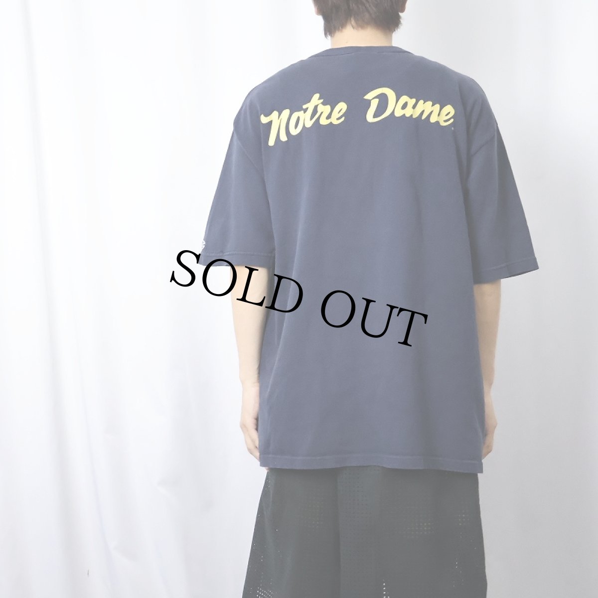 画像4: 90's Champion USA製 "Notre Dame" プリントTシャツ NAVY XL (4)