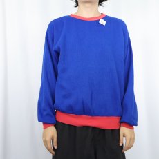 画像2: 〜80's USA製 2トーン コットン×ポリエステル リブニットロンT L (2)
