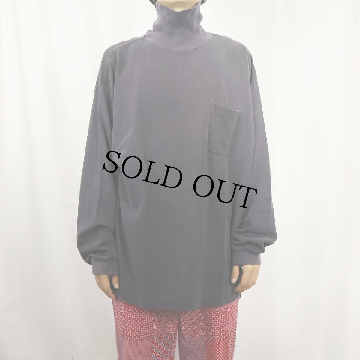 画像2: 90's GAP タートルネック 鹿の子ポケットロンT NAVY XL (2)