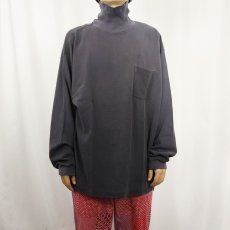 画像2: 90's GAP タートルネック 鹿の子ポケットロンT NAVY XL (2)
