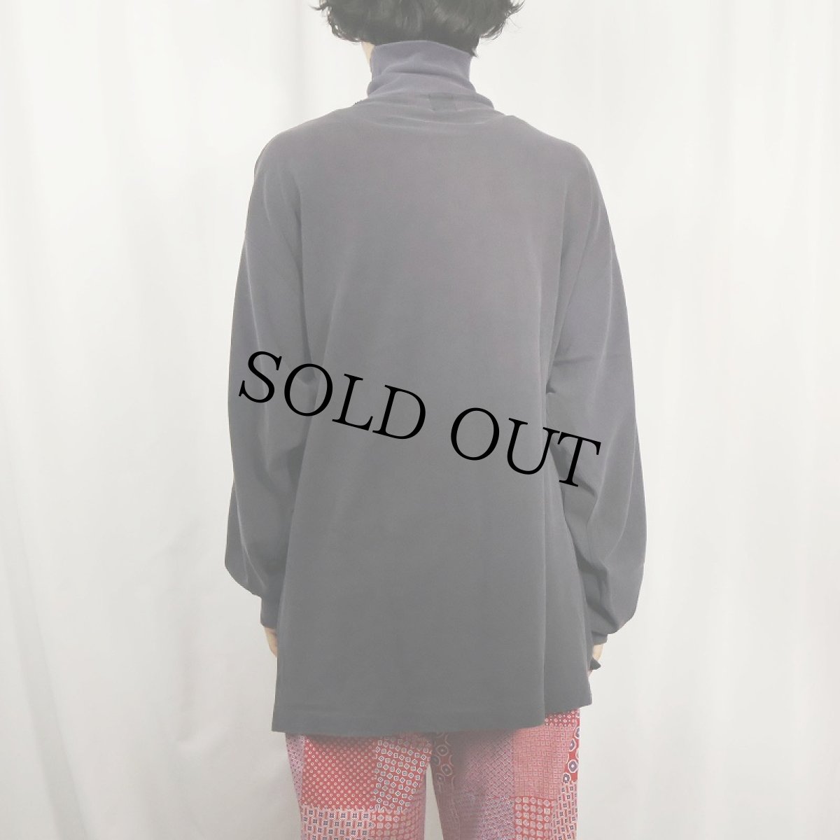 画像3: 90's GAP タートルネック 鹿の子ポケットロンT NAVY XL (3)