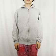 画像2: 90's RUSSELL ATHLETIC USA製 無地 スウェットジップパーカー M (2)