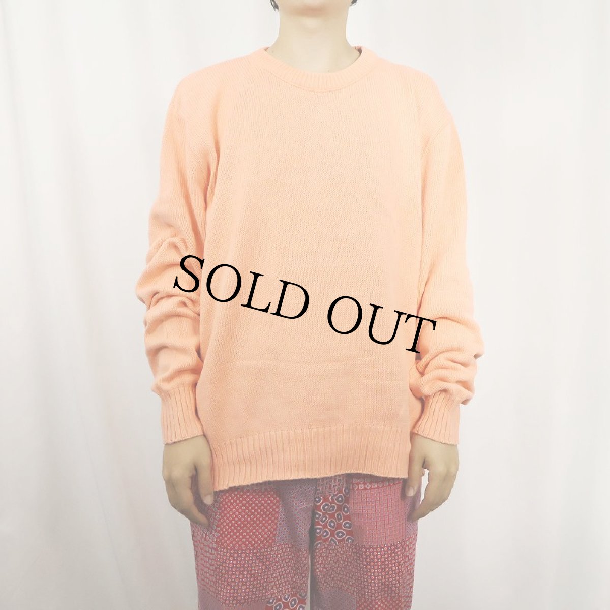 画像2: 90's LANDS' END USA製 コットンニットセーター XL (2)