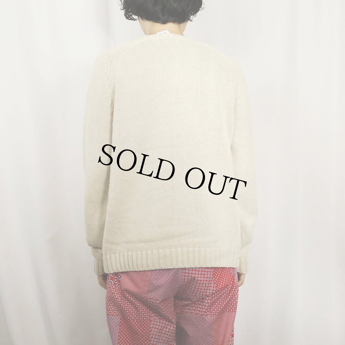 画像3: 90's LANDS' END 星条旗柄 コットンニットセーター L (3)