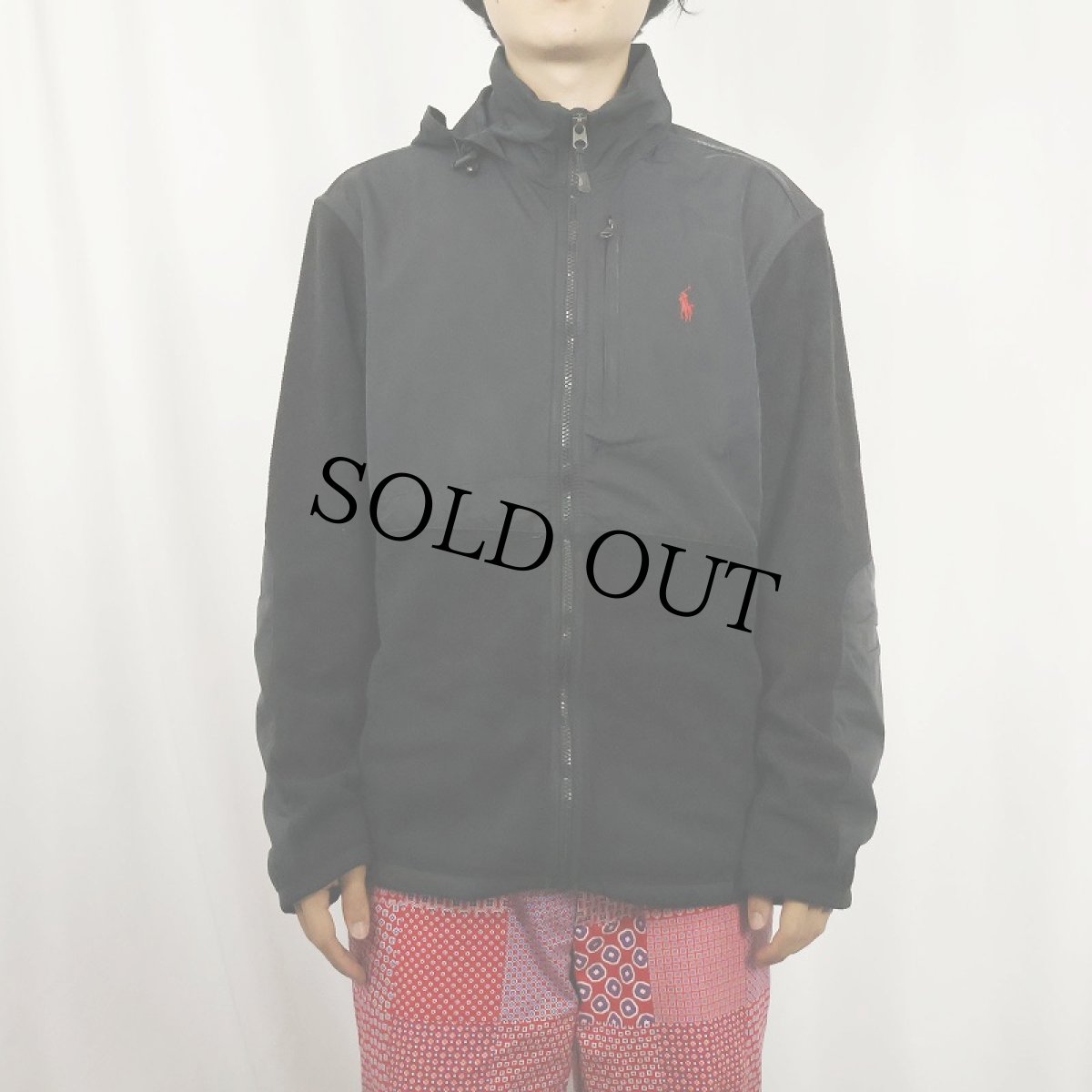画像2: POLO Ralph Lauren "POLARTEC" 切り替えデザイン フリースジップジャケット BLACK M (2)