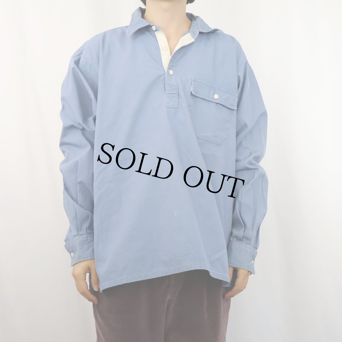 画像2: 80〜90's L.L.Bean USA製 コットンプルオーバーシャツ L (2)