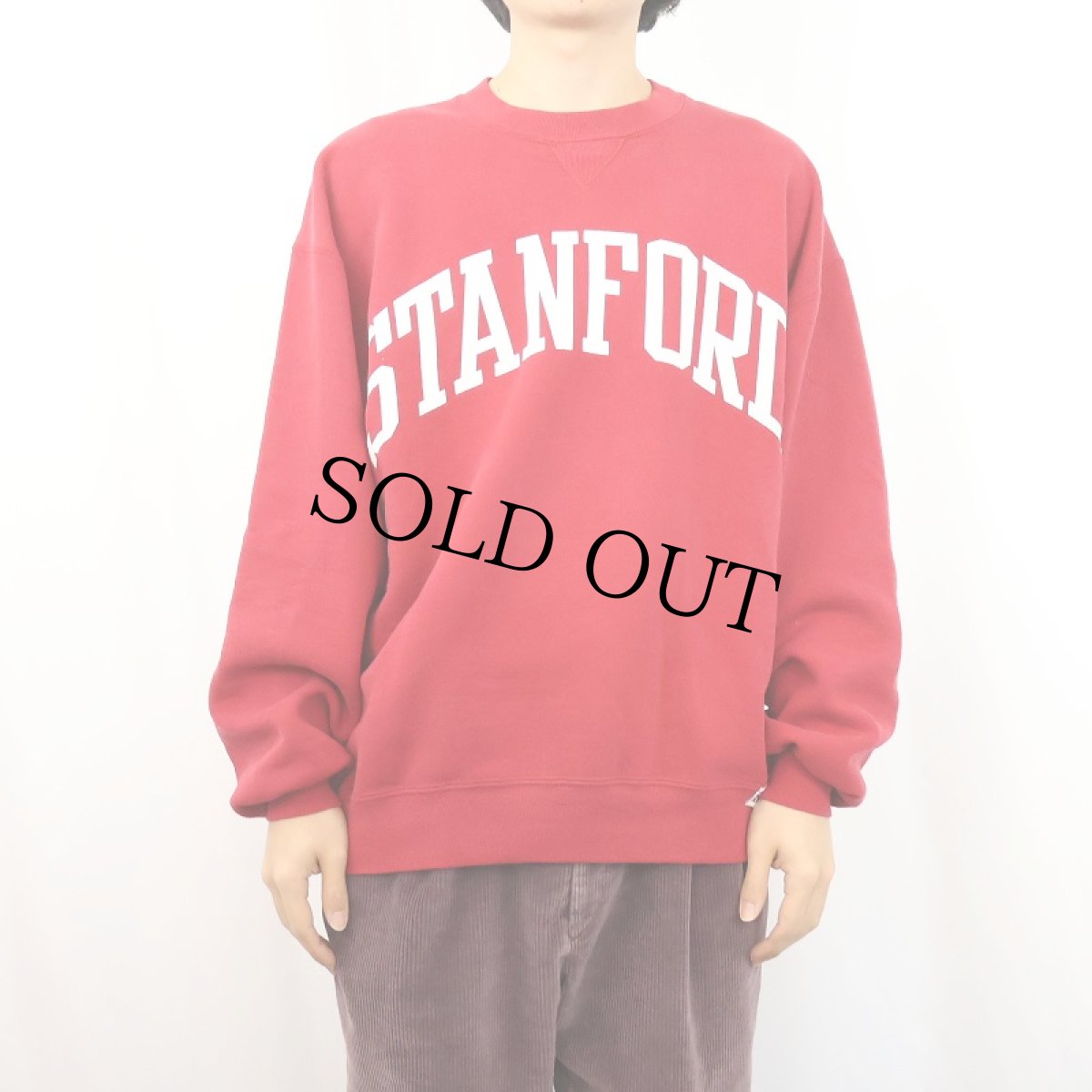 画像2: 90's RUSSELL ATHLETIC USA製 "STANFORD" 前V プリントスウェット XL (2)