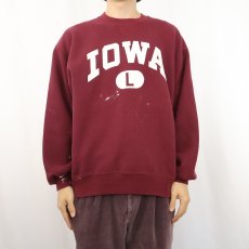 画像2: 90's RUSSELL ATHLETIC USA製 "IOWA" 前V プリントスウェット L (2)