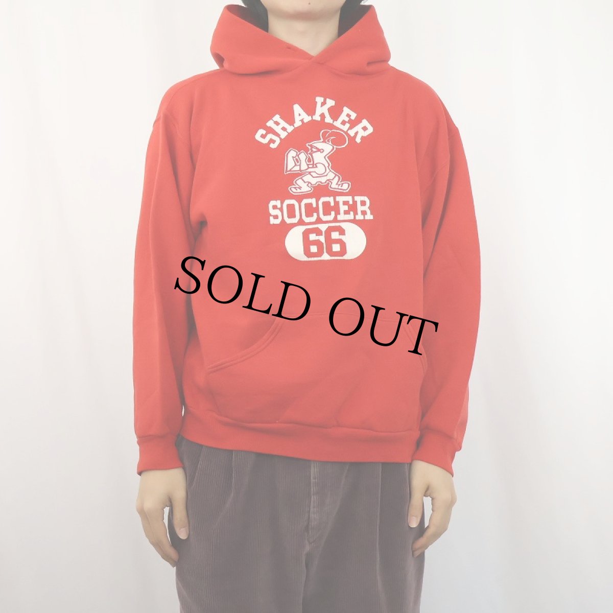 画像2: 80's RUSSELL ATHLETIC USA製 "SHAKER SOCCER" プリントスウェットフーディー L (2)