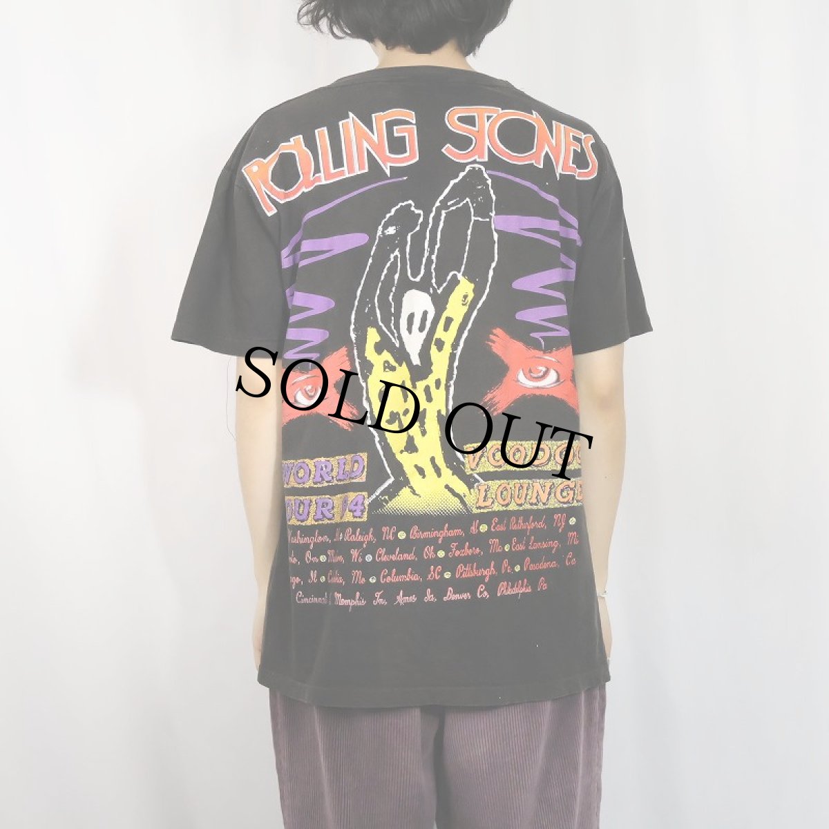 画像4: 1994 Rolling Stones "VOODOO LOUNGE" ロックバンドツアーTシャツ BLACK (4)