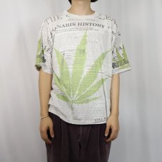 画像3: 90's〜 "CANNABIS HISTORY" ガンジャ大判プリントTシャツ (3)