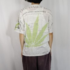 画像4: 90's〜 "CANNABIS HISTORY" ガンジャ大判プリントTシャツ (4)