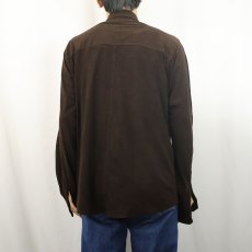 画像3: スエードレザーシャツ BROWN XL (3)