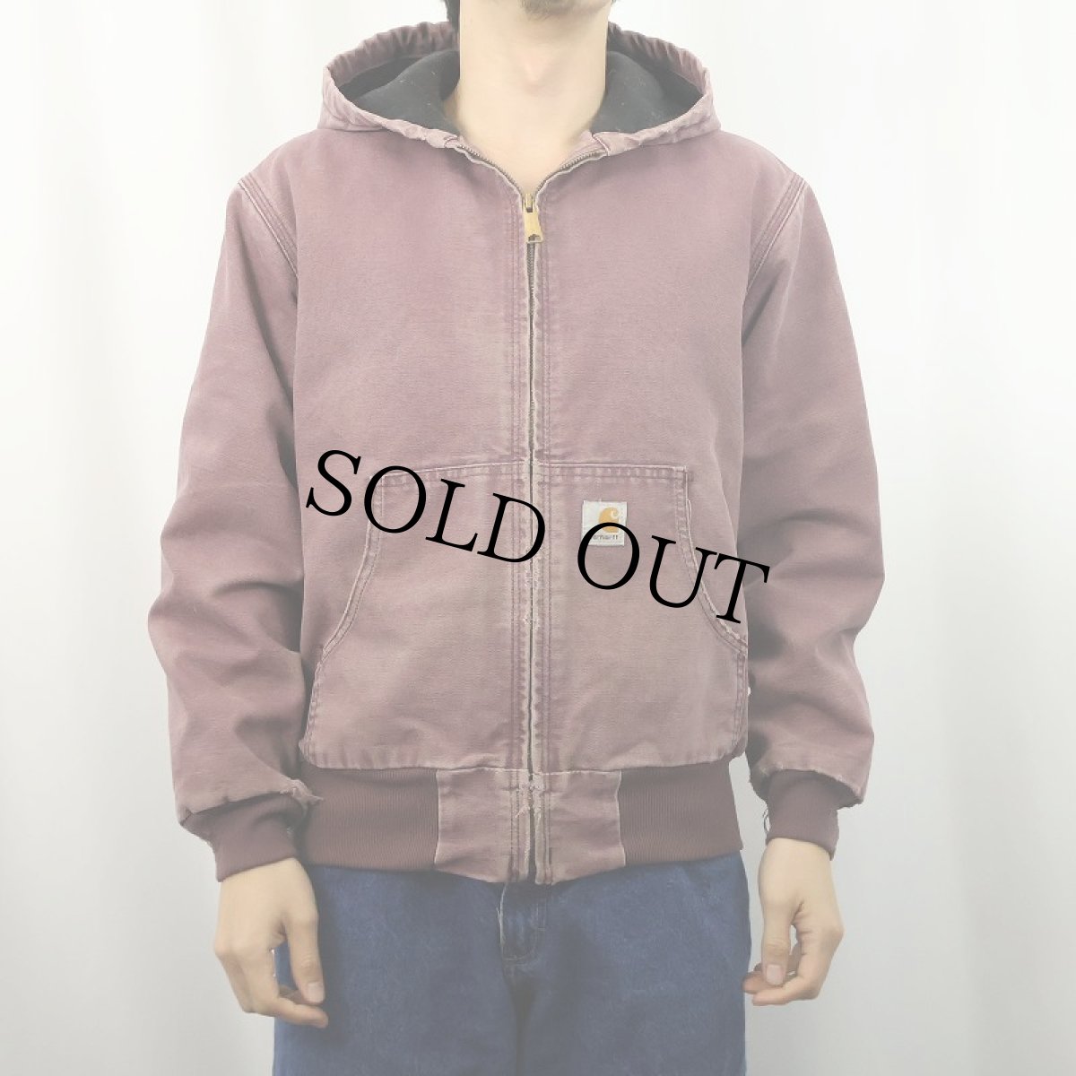 画像2: 2000's Carhartt ダックアクティブパーカー S (2)