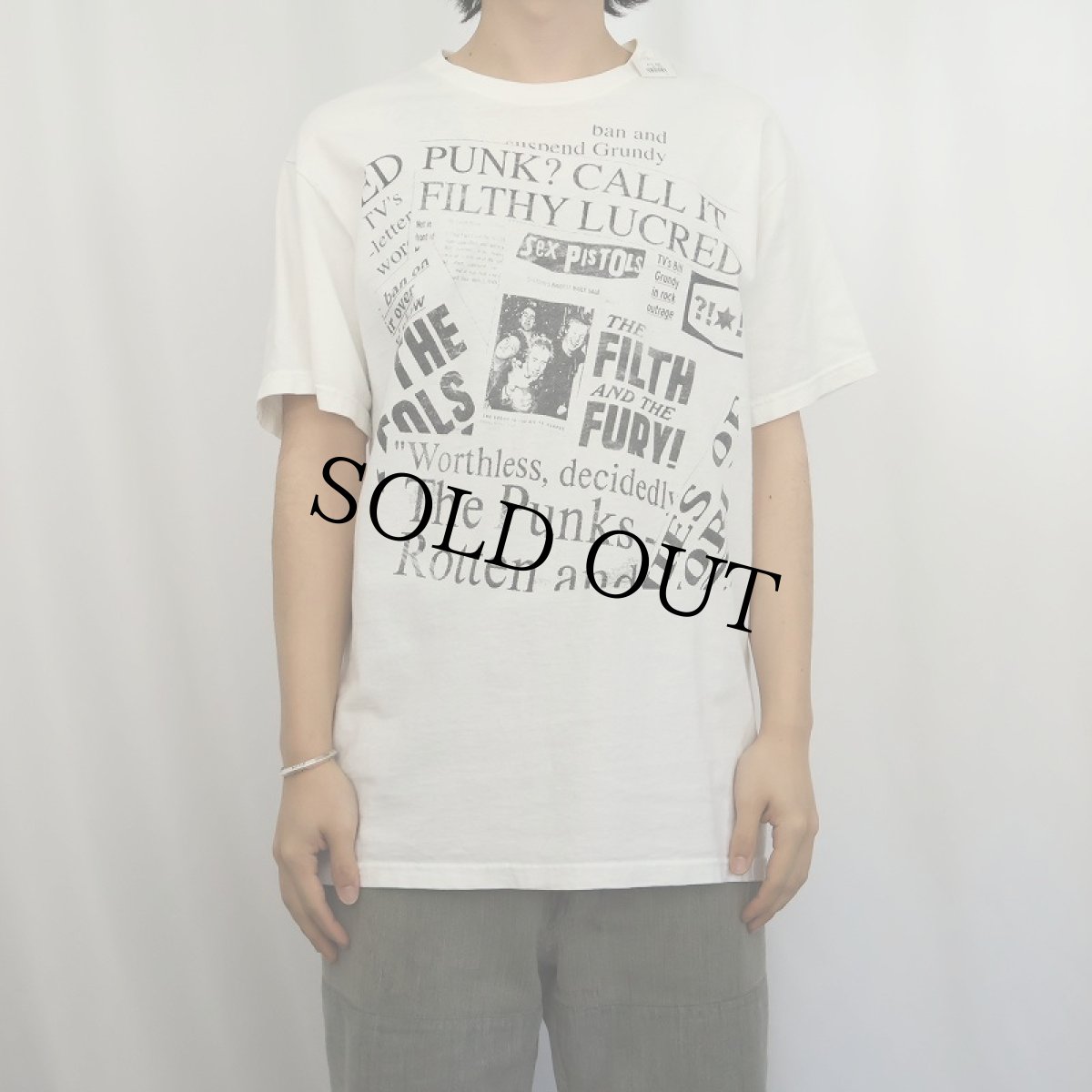 画像2: Sex Pistols パンクロックバンドTシャツ L (2)