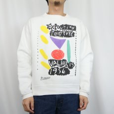 画像2: 90's Pablo Picasso USA製 アートプリントスウェット M (2)