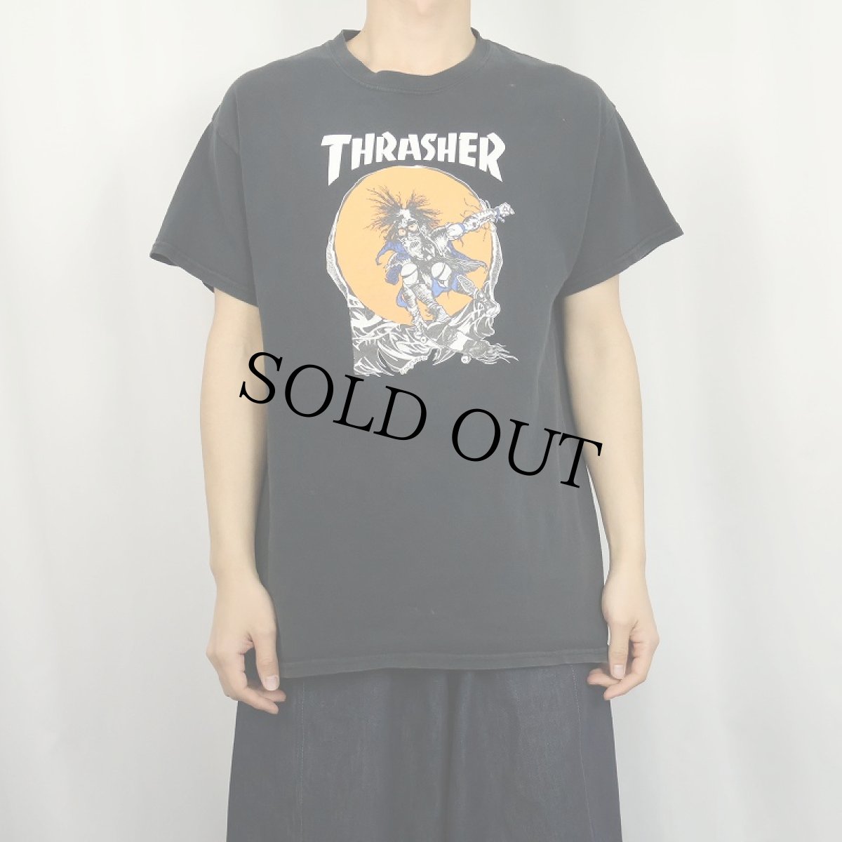 画像2: THRASHER×PUSHEAD グラフィックアートプリントTシャツ L (2)