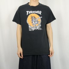 画像2: THRASHER×PUSHEAD グラフィックアートプリントTシャツ L (2)