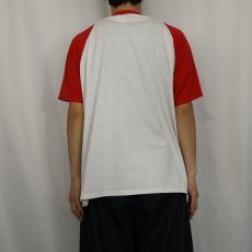 画像3: 80〜90's Disney MICKEY MOUSE USA製 白靴ミッキー キャラクタープリントラグランTシャツ XL (3)