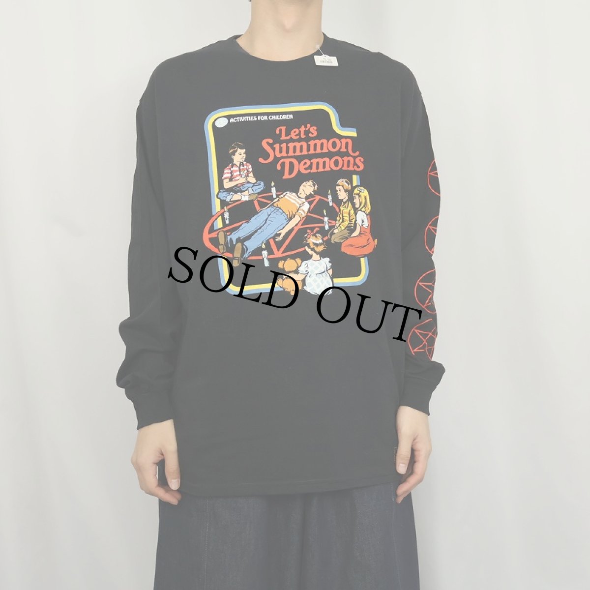 画像2: Steven Rhodes "Let's Summon Demons" イラストプリントロンT BLACK L (2)