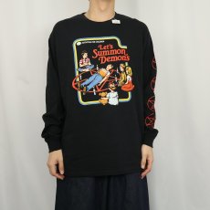 画像2: Steven Rhodes "Let's Summon Demons" イラストプリントロンT BLACK L (2)