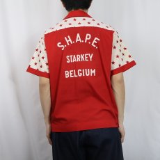 画像4: 70's King Louie 星柄切り替え チェーン刺繍 ボウリングシャツ M (4)