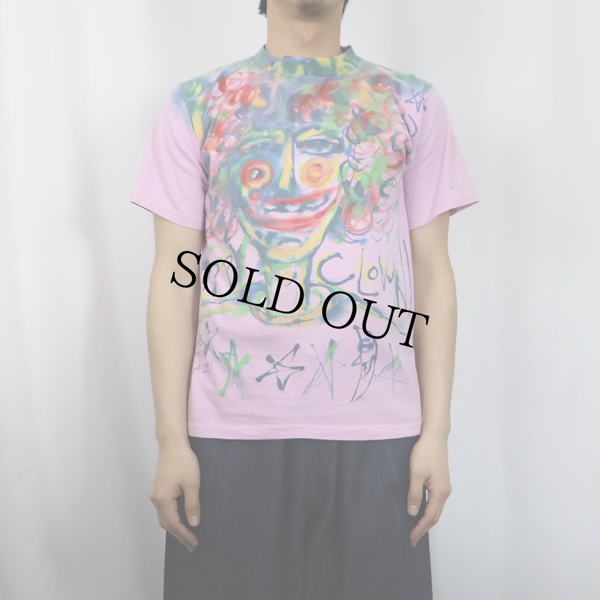 画像2: 90's USA製 ハンドペイントTシャツ L (2)