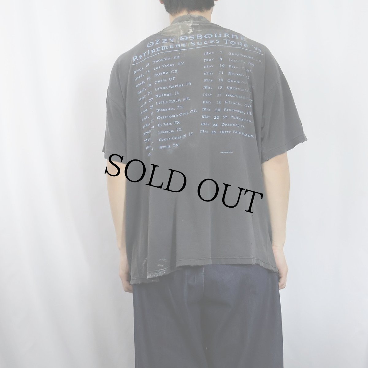 画像4: 1996 Ozzy Osbourne "RETIREMENT SUCKS TOUR" ヘヴィメタル・ミュージシャンツアーTシャツ XL (4)