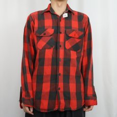 画像2: 80's バッファローチェック柄 ヘビーネルシャツ (2)