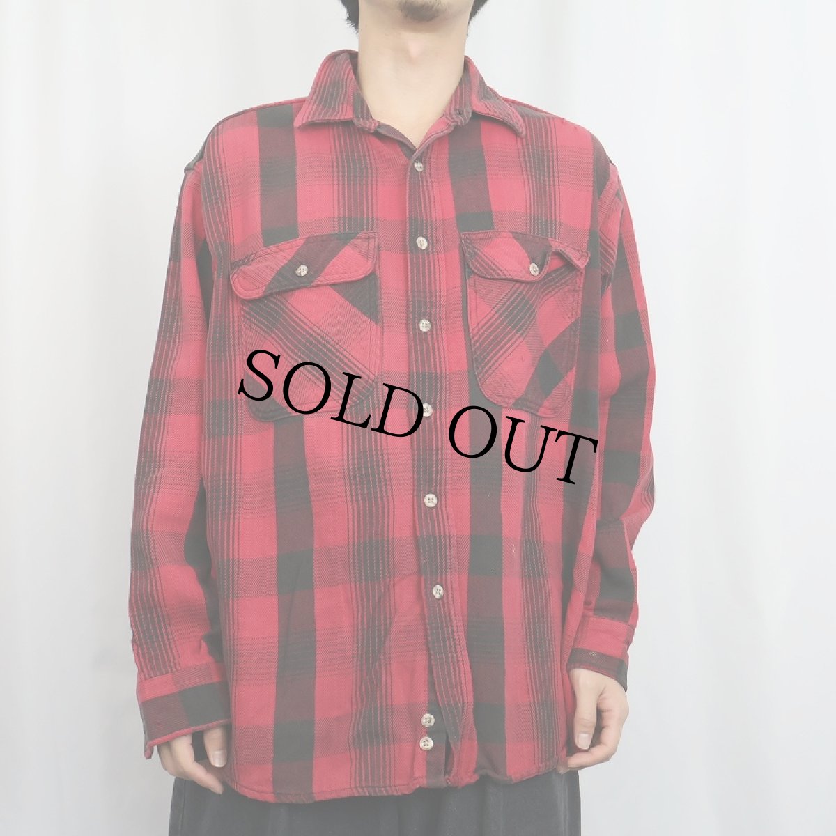 画像2: 90's FIELD MASTER USA製 チェック柄 ヘビーネルシャツ L (2)