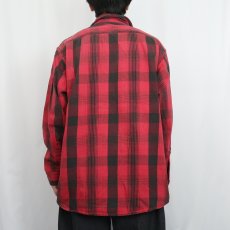 画像3: 90's FIELD MASTER USA製 チェック柄 ヘビーネルシャツ L (3)