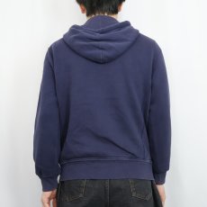 画像3: POLO Ralph Lauren ロゴ刺繍 裏サーマル スウェットジップパーカー NAVY M (3)
