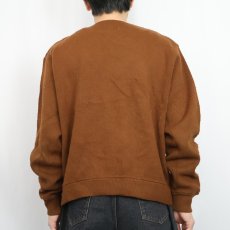 画像3: 〜70's スエード切り替え ウールニットカーディガン (3)