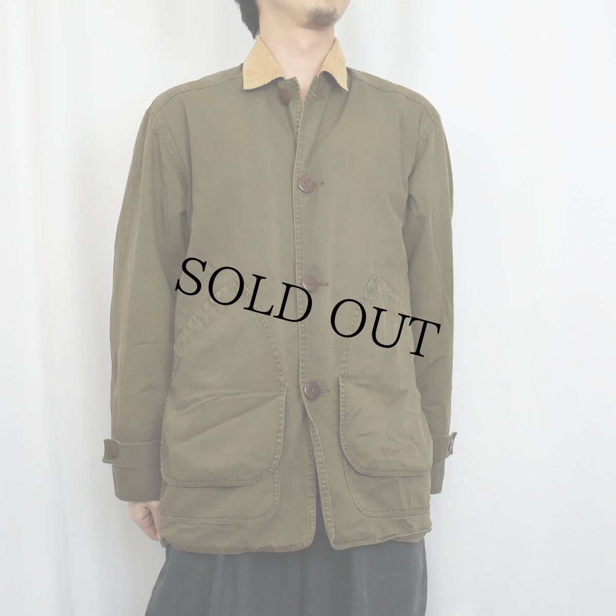 画像2: 90's J.CREW コットンハンティングジャケット XS (2)