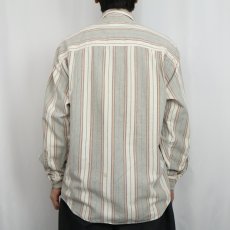 画像3: 80〜90's Eddie Bauer ストライプ柄 コットンボタンダウンシャツ M (3)