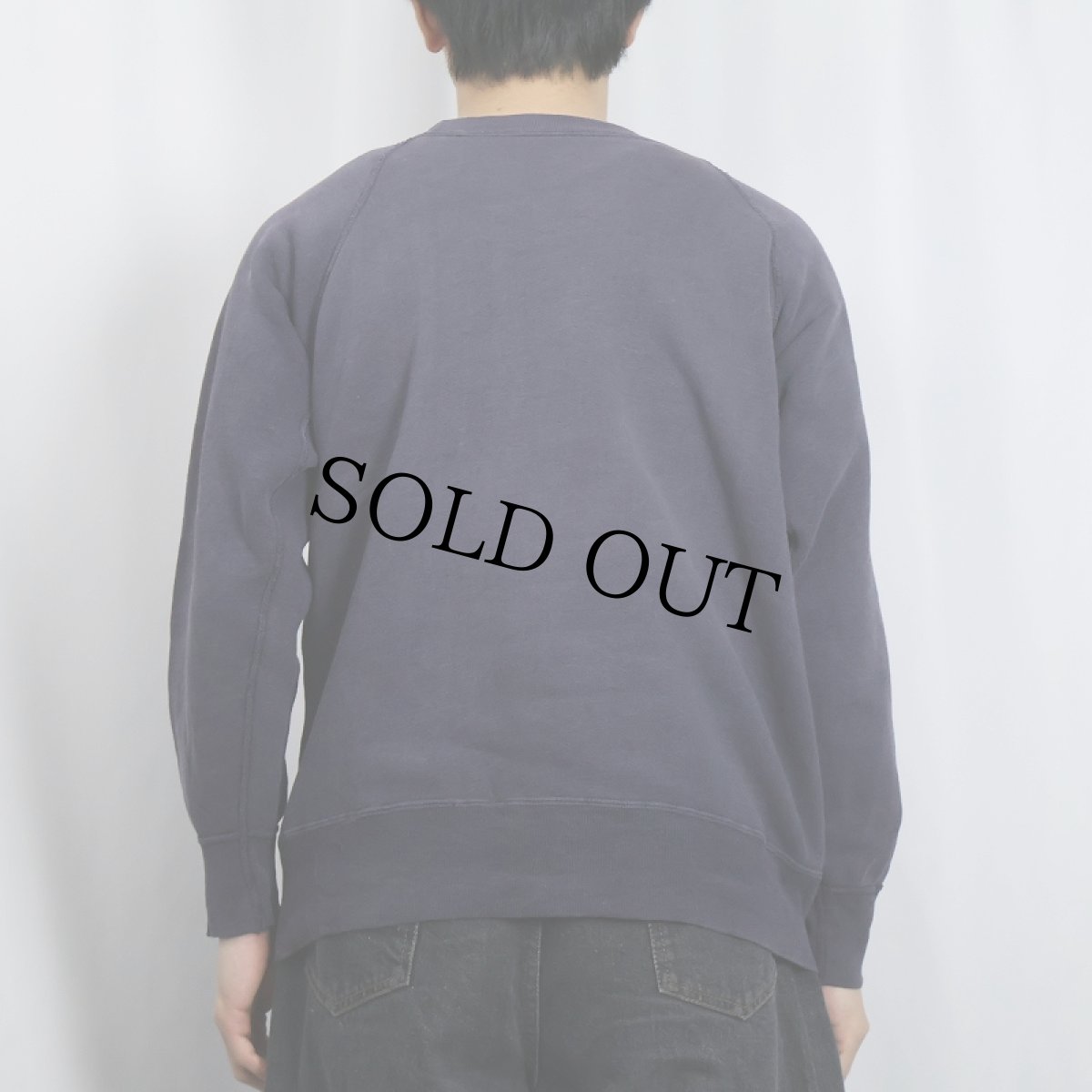 画像3: 60's "COLORADO" 脇下三角ガゼット カラーフロッキープリントラグランスウェット NAVY (3)