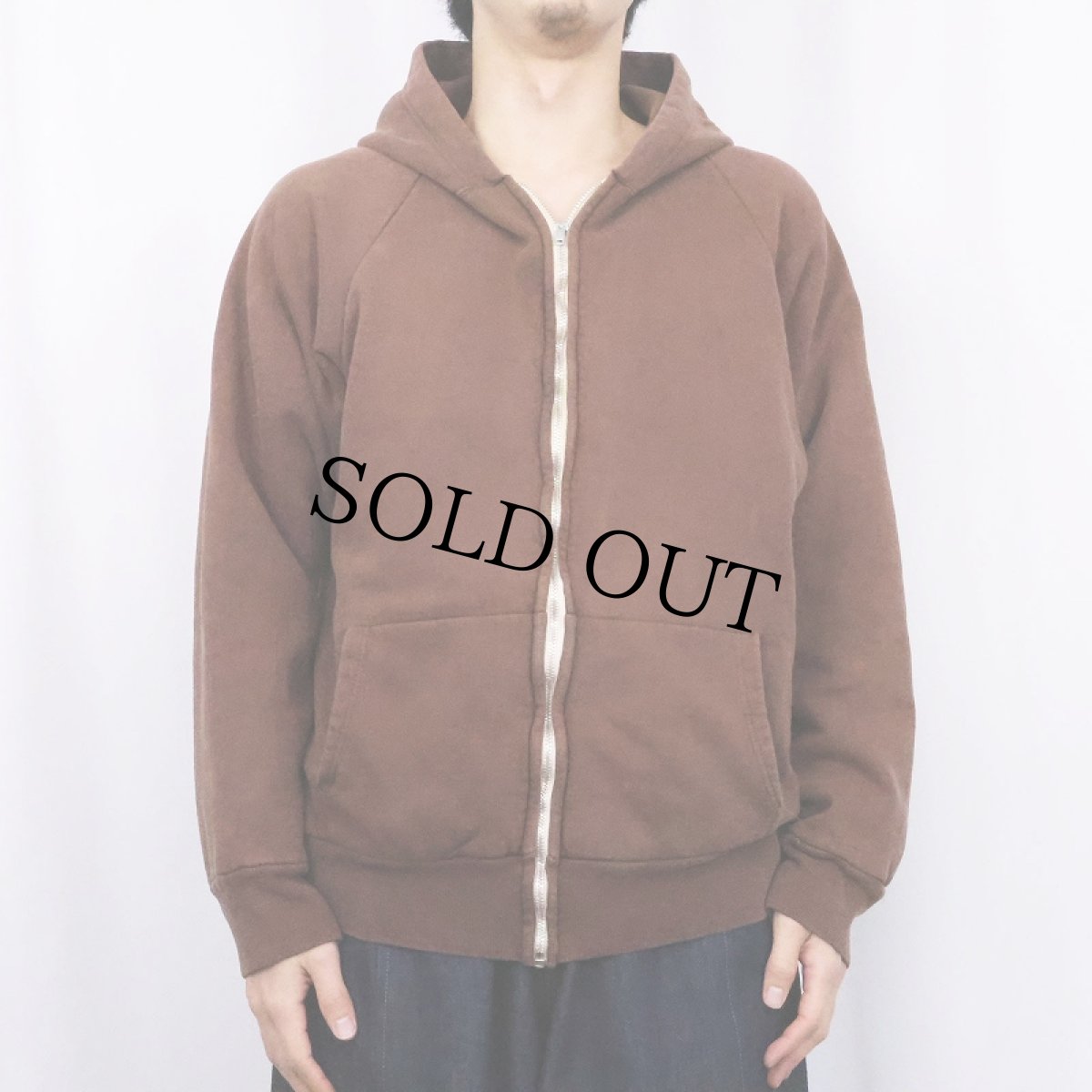 画像2: 〜80's halen 裏サーマル スウェットジップパーカー XL (2)