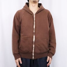 画像2: 〜80's halen 裏サーマル スウェットジップパーカー XL (2)