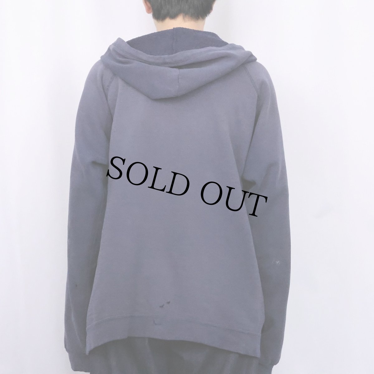 画像3: 無地 ラグランスウェットフーディー NAVY (3)