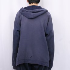 画像3: 無地 ラグランスウェットフーディー NAVY (3)