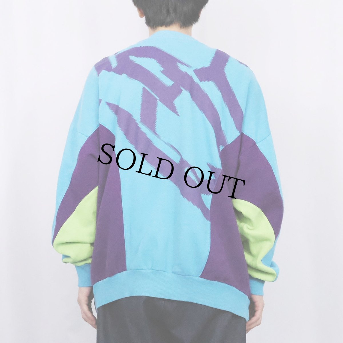 画像3: 90's NIKE PREMIER ロゴ刺繍 切り替えデザイン プリントスウェット L (3)