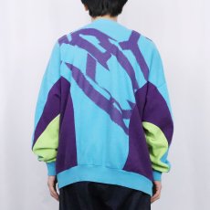 画像3: 90's NIKE PREMIER ロゴ刺繍 切り替えデザイン プリントスウェット L (3)