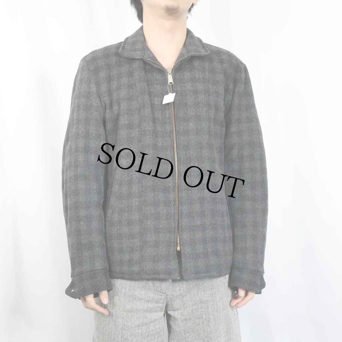 画像2: 60's Outerwear チェック柄 キルティングライナー ウールスポーツジャケット (2)