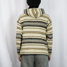 画像6: 70's Jersey Modeller ポケット付き ジャガードニットフーディー SIZE42 (6)
