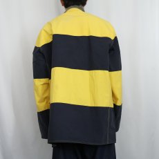 画像3: 90's POLO Ralph Lauren ボーダー柄 コットン×ナイロンファイヤーマンジャケット L (3)