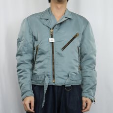 画像2: 80〜90's Panno d'or ナイロンダブルライダースジャケット (2)