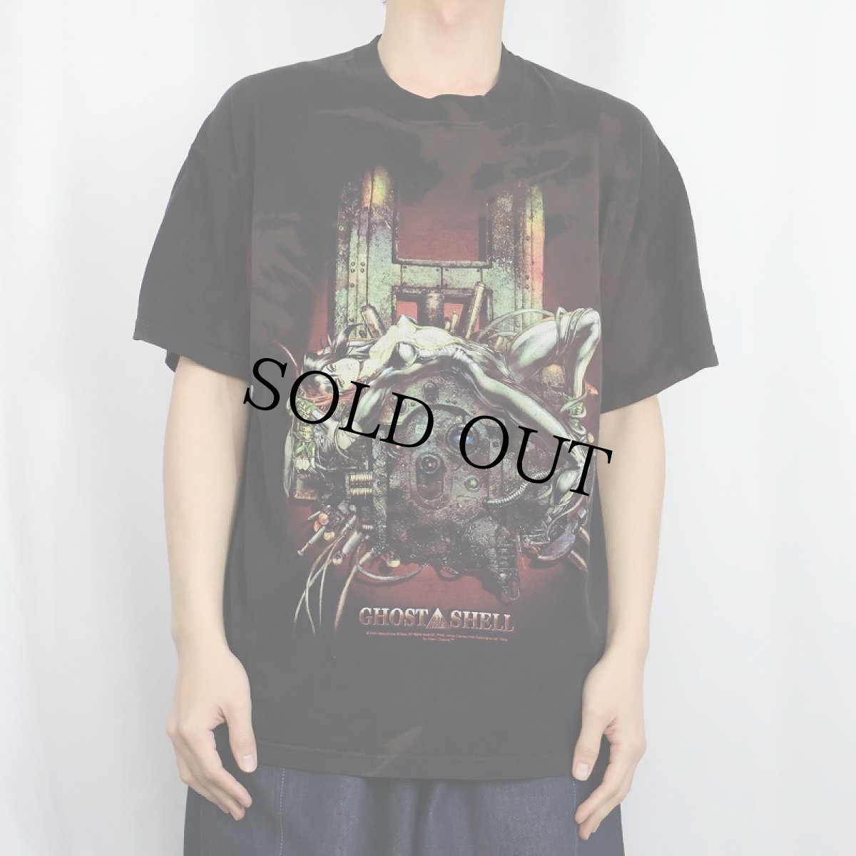 画像2: 2001 GHOST IN THE SHELL ブリーチ加工 アニメ映画プリントTシャツ L (2)