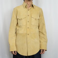 画像2: 90's POLO SPORT Ralph Lauren スエードレザーシャツ M (2)