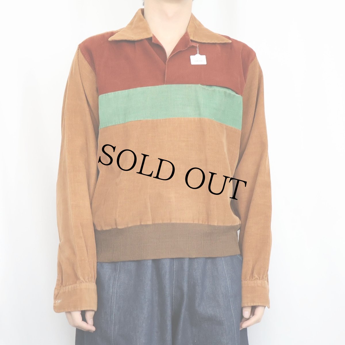 画像2: 50's Matchless オープンカラー コーデュロイプルオーバーシャツ M (2)