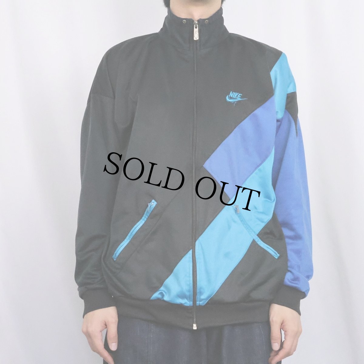 画像3: 90's NIKE 銀タグ 切り替えデザイン トラックジャケット BLACK L (3)